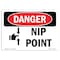 Signmission OSHA Danger Sign, Nip Point, 24in X 18in Rigid Plastic, 18" W, 24" L, Landscape, OS-DS-P-1824-L-1456 OS-DS-P-1824-L-1456 - alternate 1